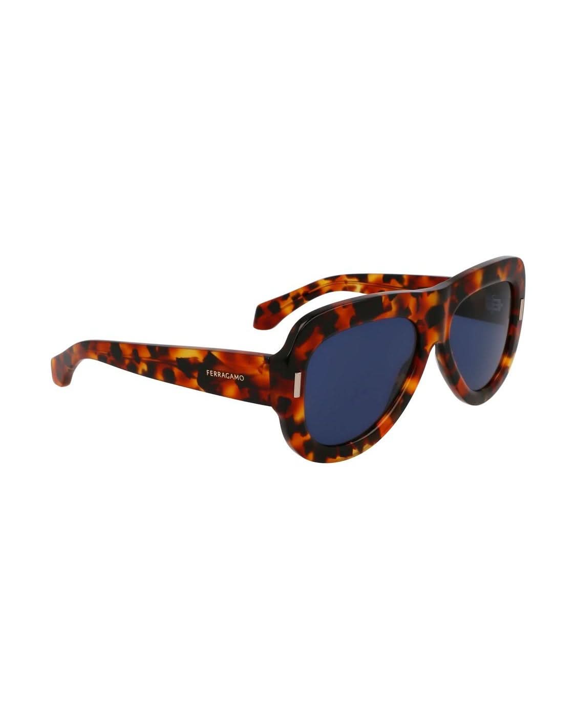 Salvatore Ferragamo Brown Acetate Sunglasses Sunglasses