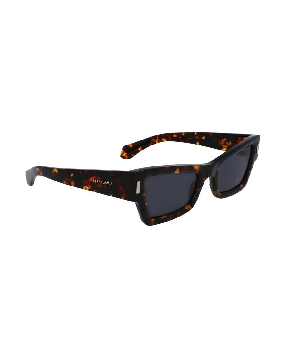 Salvatore Ferragamo Brown Acetate Sunglasses Sunglasses