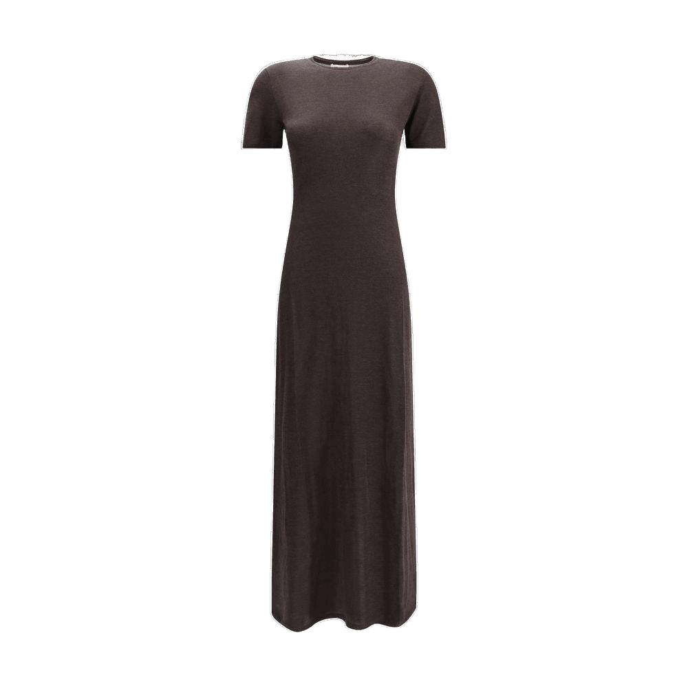 Salvatore Ferragamo Brown Wool Fleece Long Dress Glam Steals
