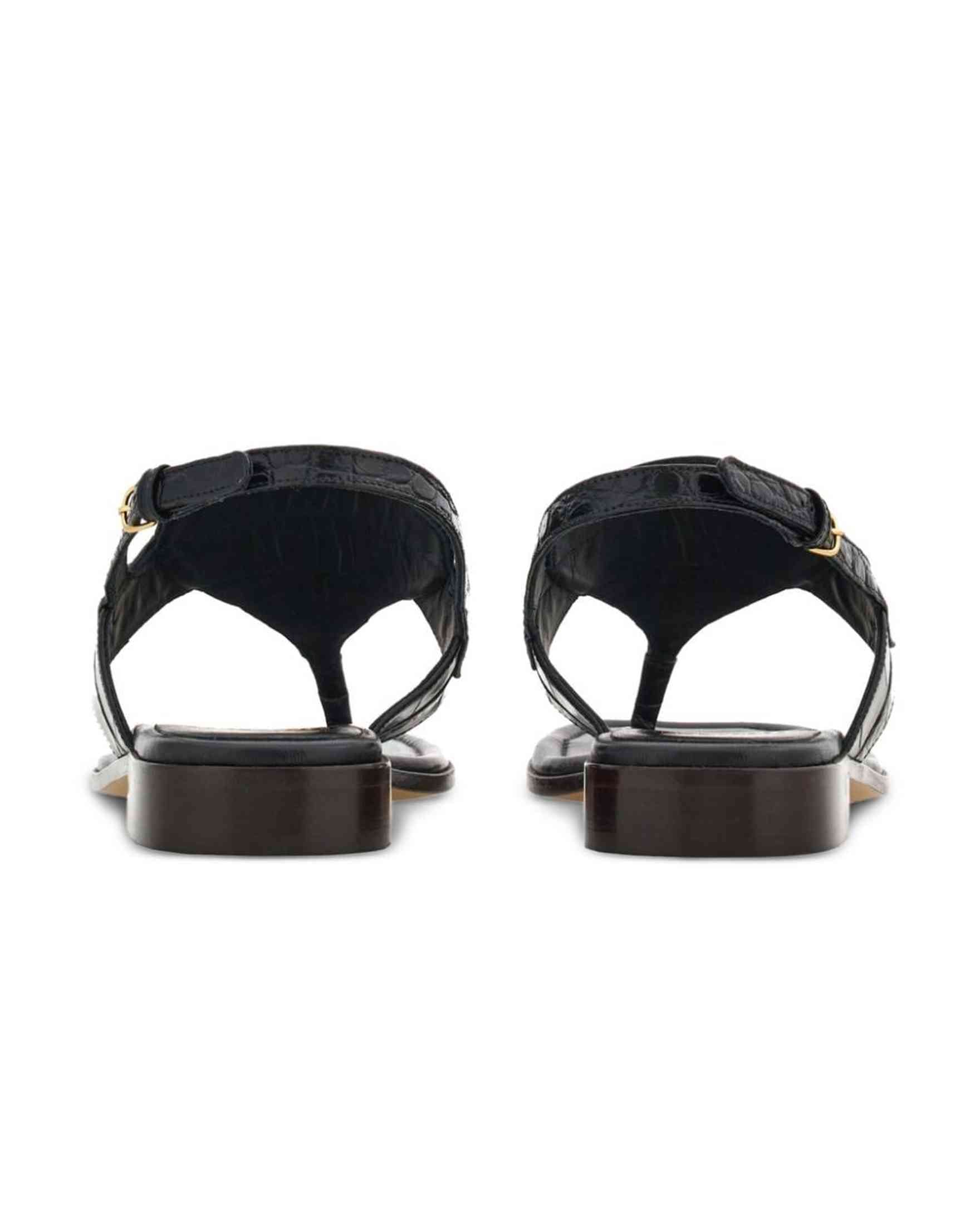 Salvatore Ferragamo Leather Gancini Buckle Sandals Glam Steals