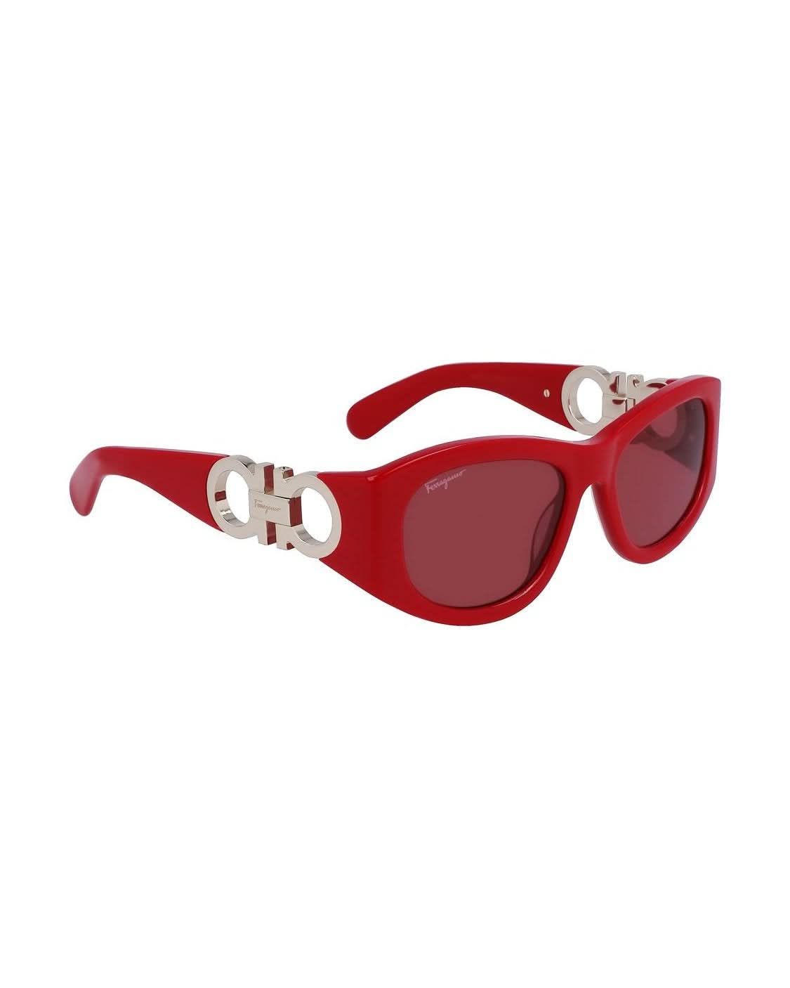 Salvatore Ferragamo Red Acetate Sunglasses Sunglasses