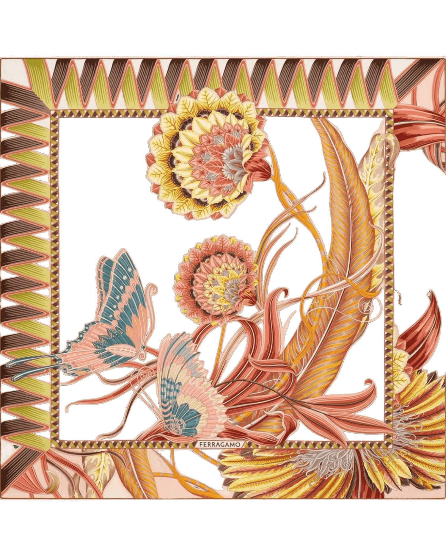 Salvatore Ferragamo Silk Jade Print Scarf Glam Steals
