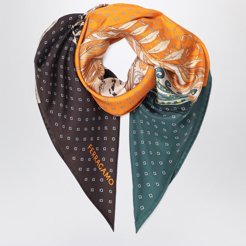 Salvatore Ferragamo Silk Scarf Madras Print Glam Steals