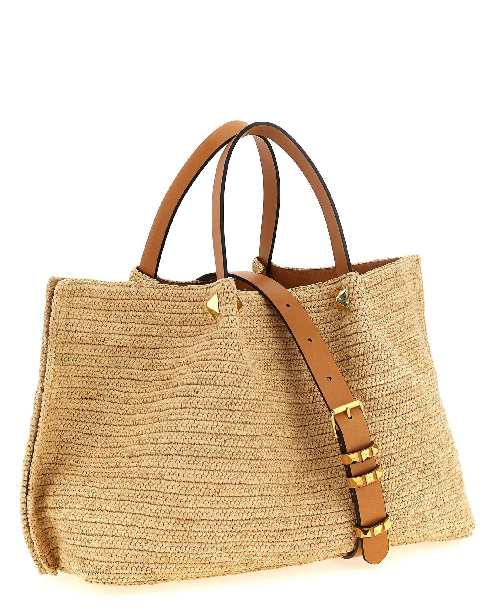 Valentino Garavani Shopping Medium Raffia Glam Steals