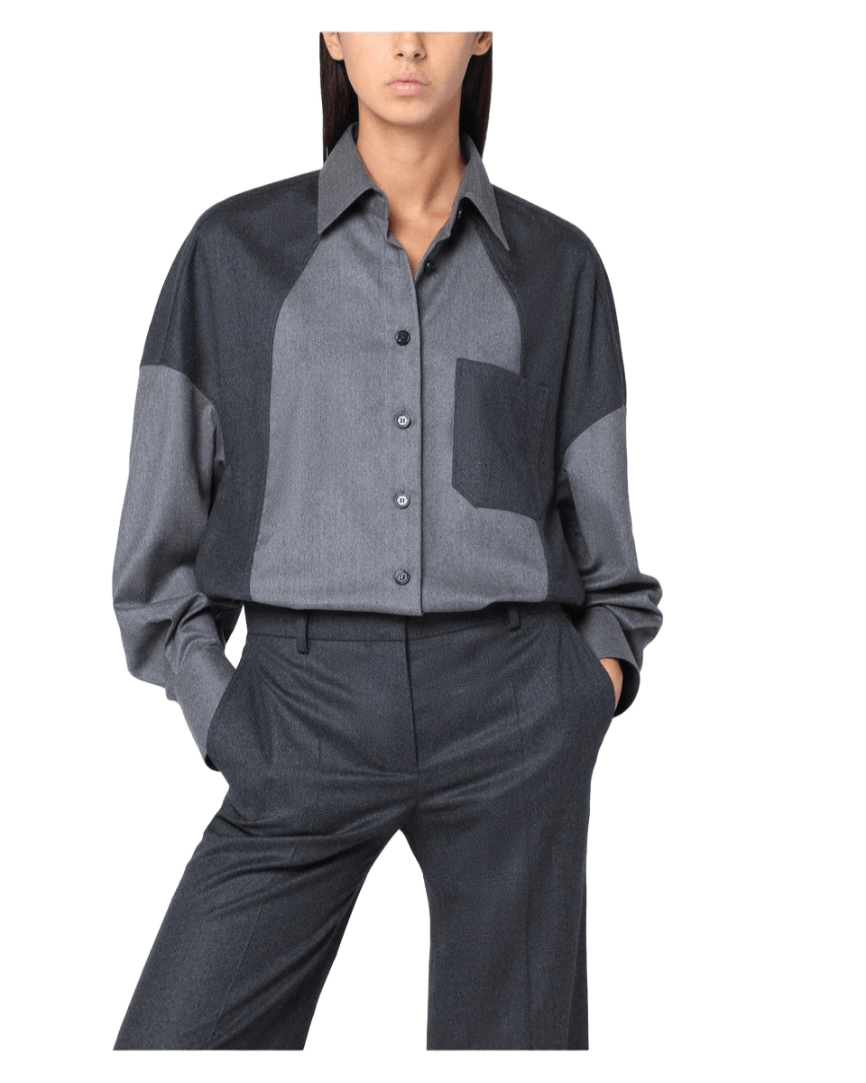 Stella McCartney Oversized gray wool shirt Glam Steals