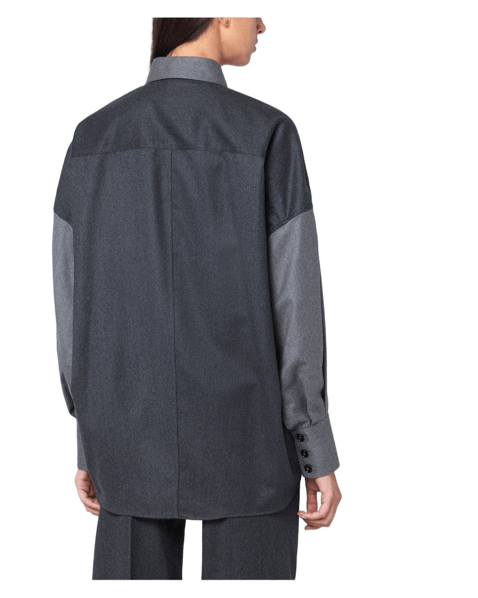 Stella McCartney Oversized gray wool shirt Glam Steals