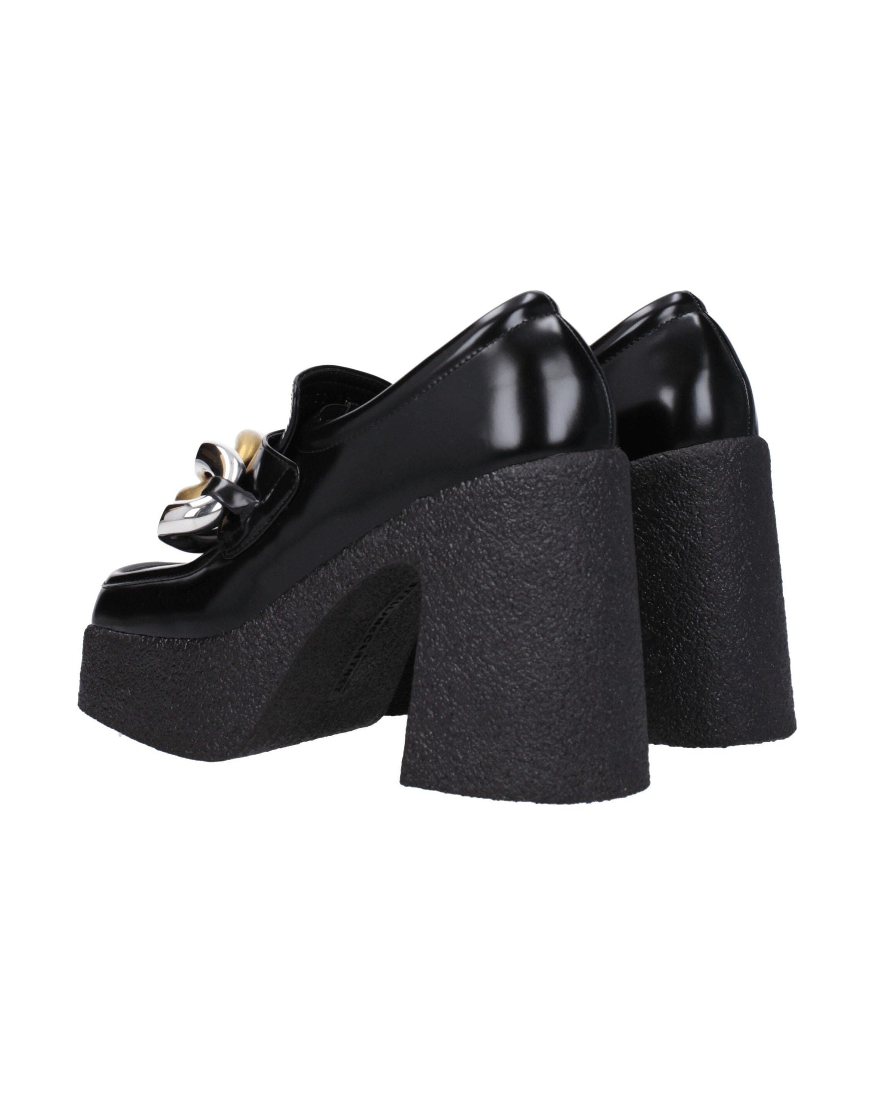 Stella Mccartney Black Leather Platform Loafers Glam Steals