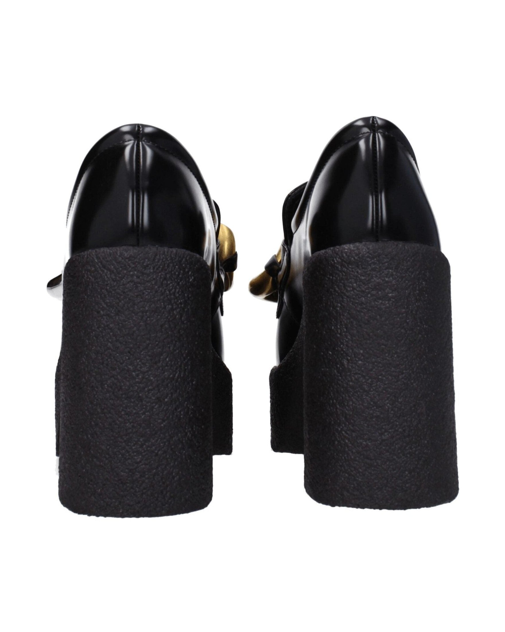 Stella Mccartney Black Leather Platform Loafers Glam Steals