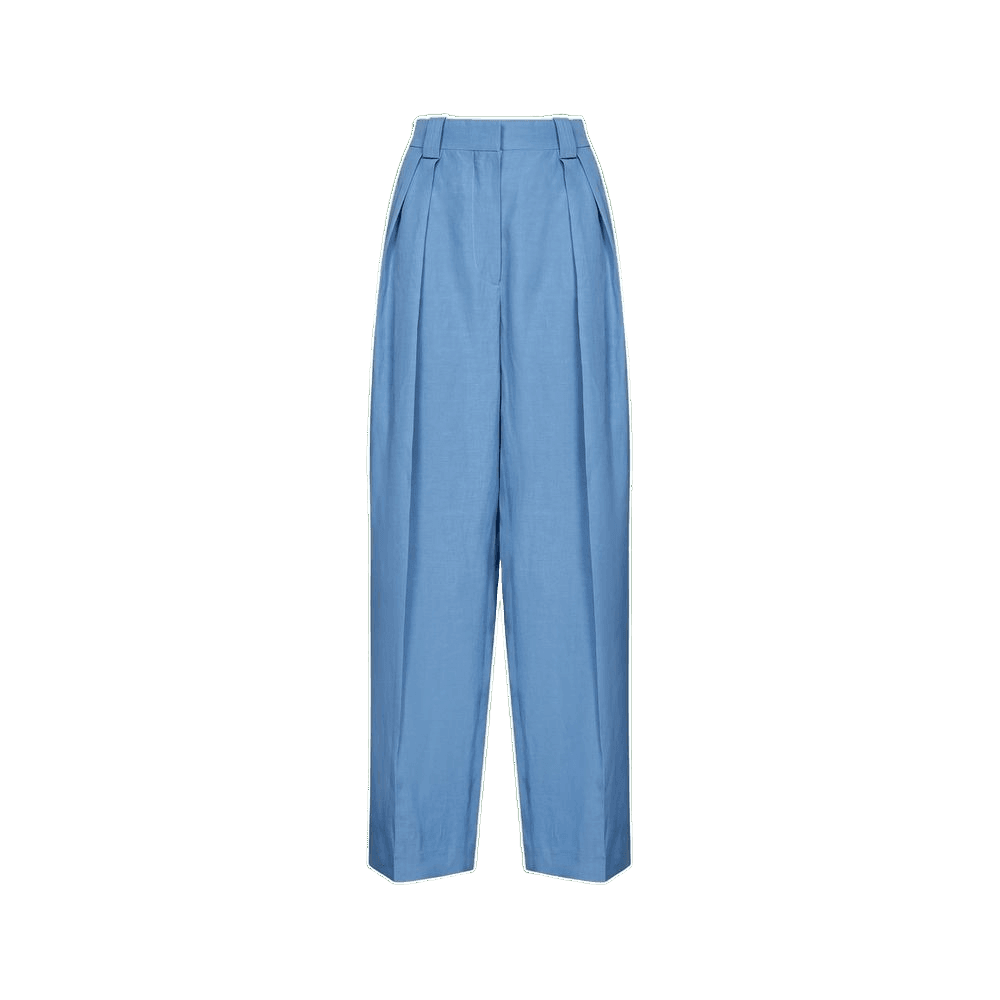 Stella Mccartney Blue Linen Casual Pant Glam Steals