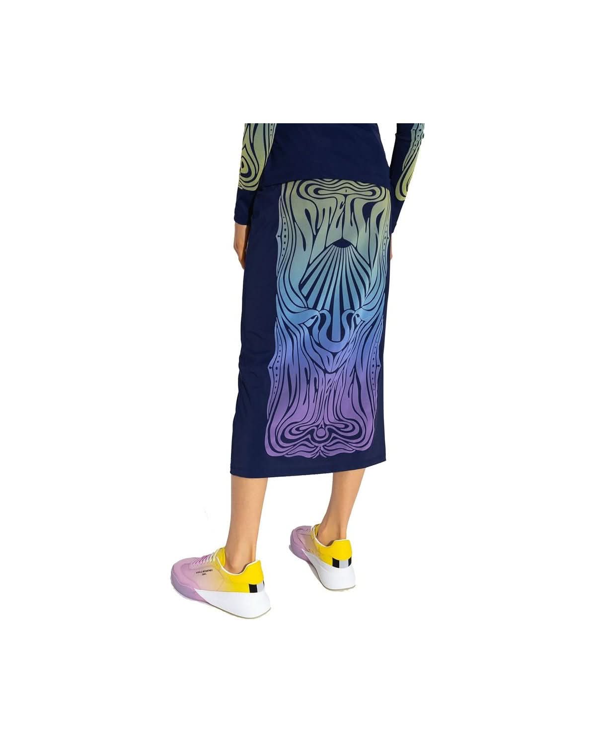 Stella Mccartney Blue Polyamide Midi Skirt Skirts