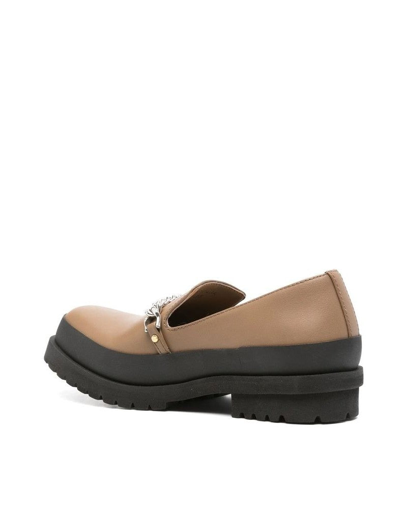 Stella Mccartney Brown Leather Vegan Slip On Loafers Flats