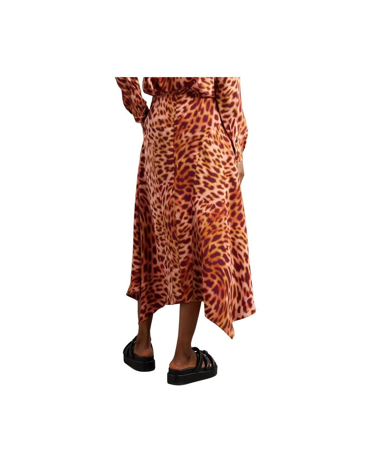 Stella Mccartney Orange Silk Midi Skirt Skirts