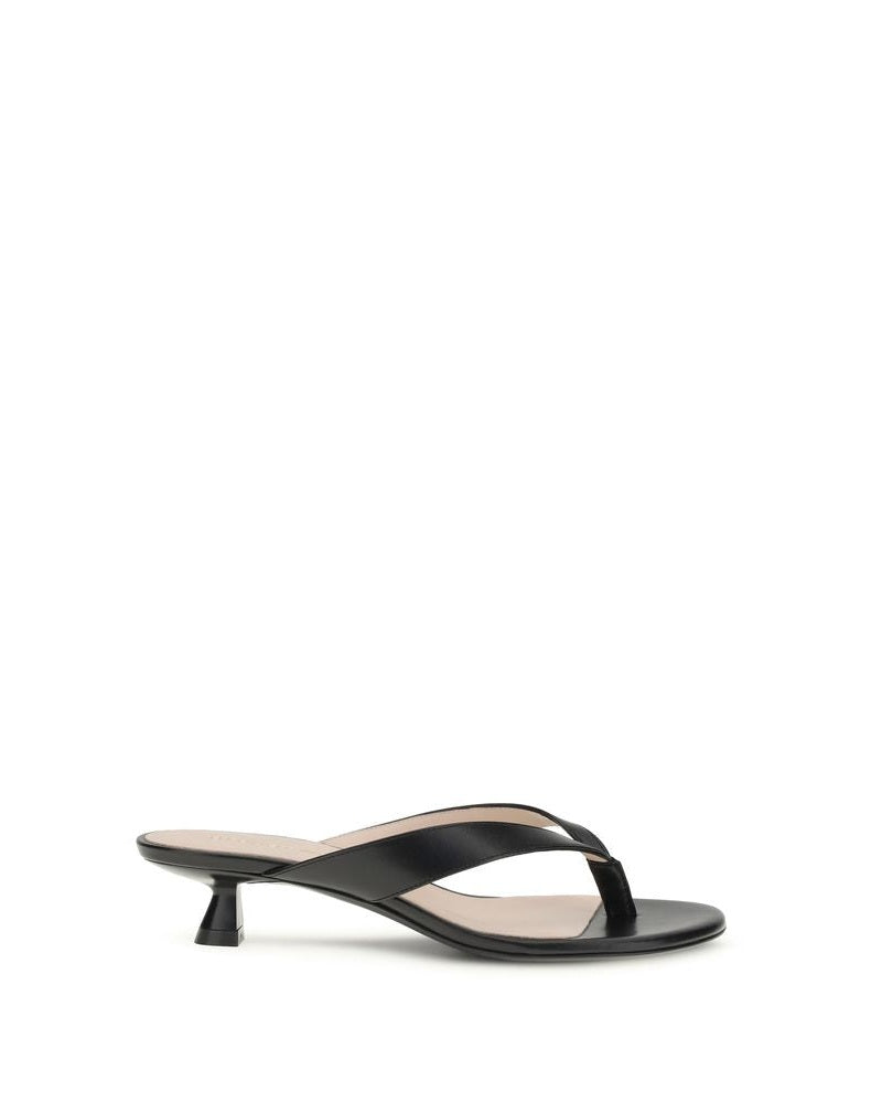 Stuart Weitzman Black Calf Leather Bos Taurus Strap Sandals Glam Steals