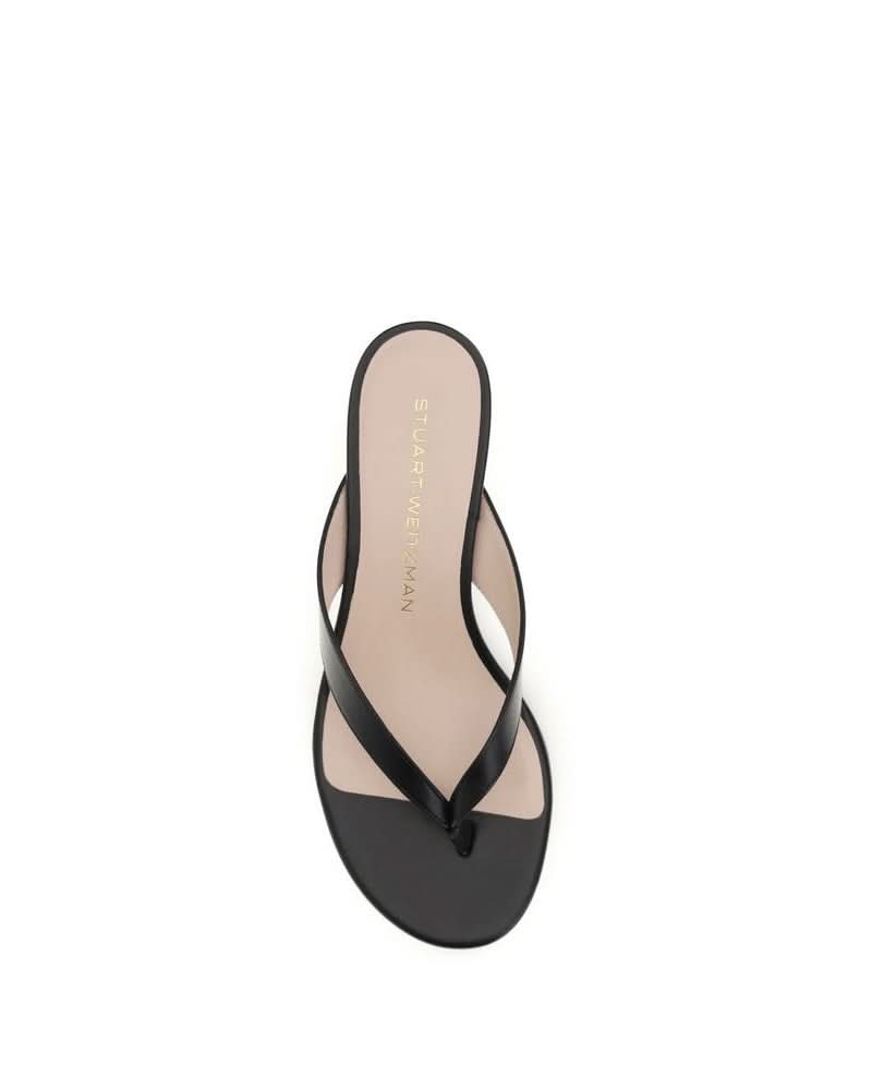 Stuart Weitzman Black Calf Leather Bos Taurus Strap Sandals Glam Steals