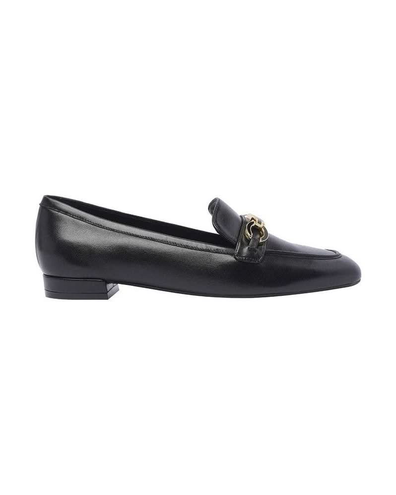 Stuart Weitzman Black Calfskin Slip On Loafers Flats