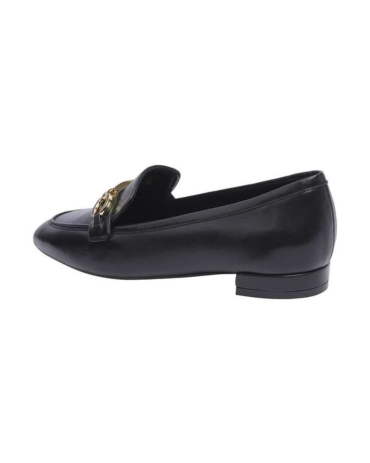 Stuart Weitzman Black Calfskin Slip On Loafers Flats