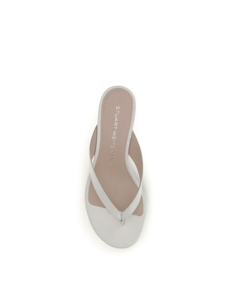 Stuart Weitzman White Calf Leather Bos Taurus Sandals Glam Steals