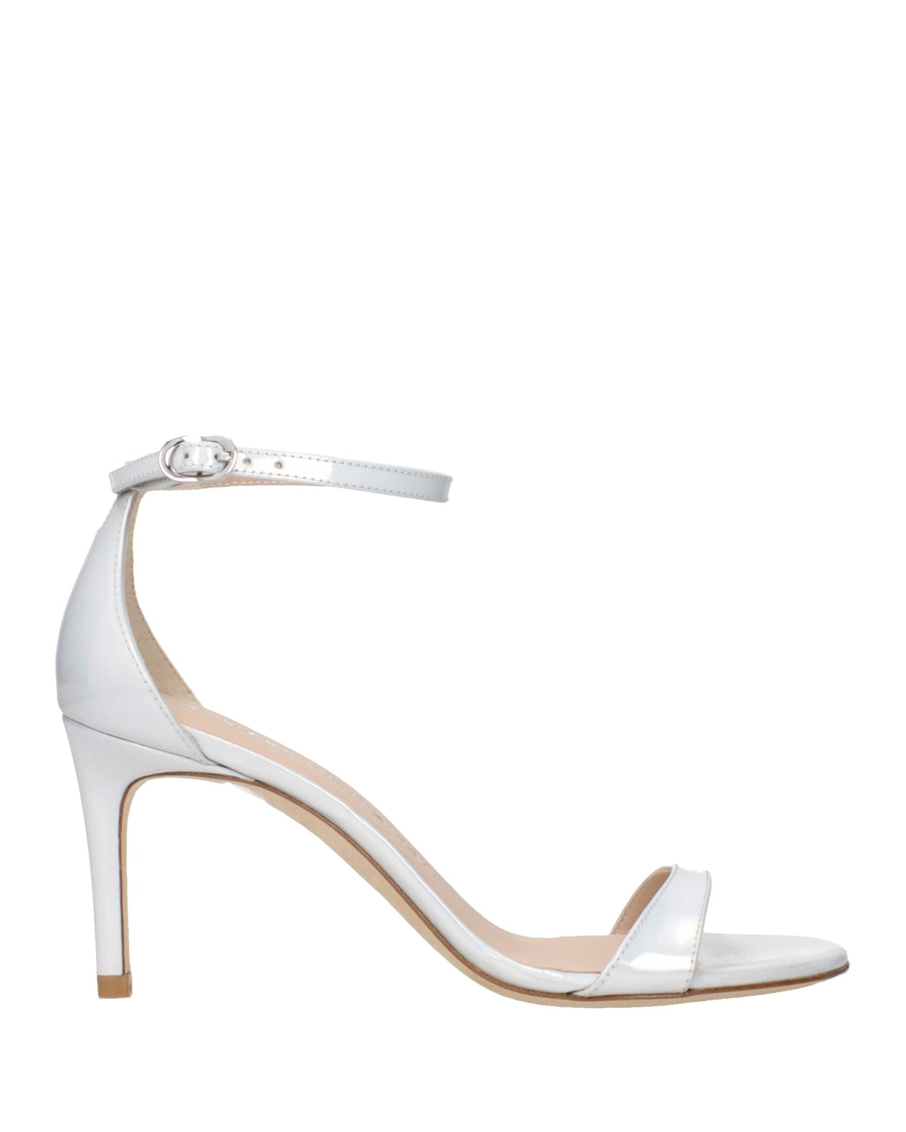 Stuart Weitzman White Leather Stiletto Heels Sandals Glam Steals