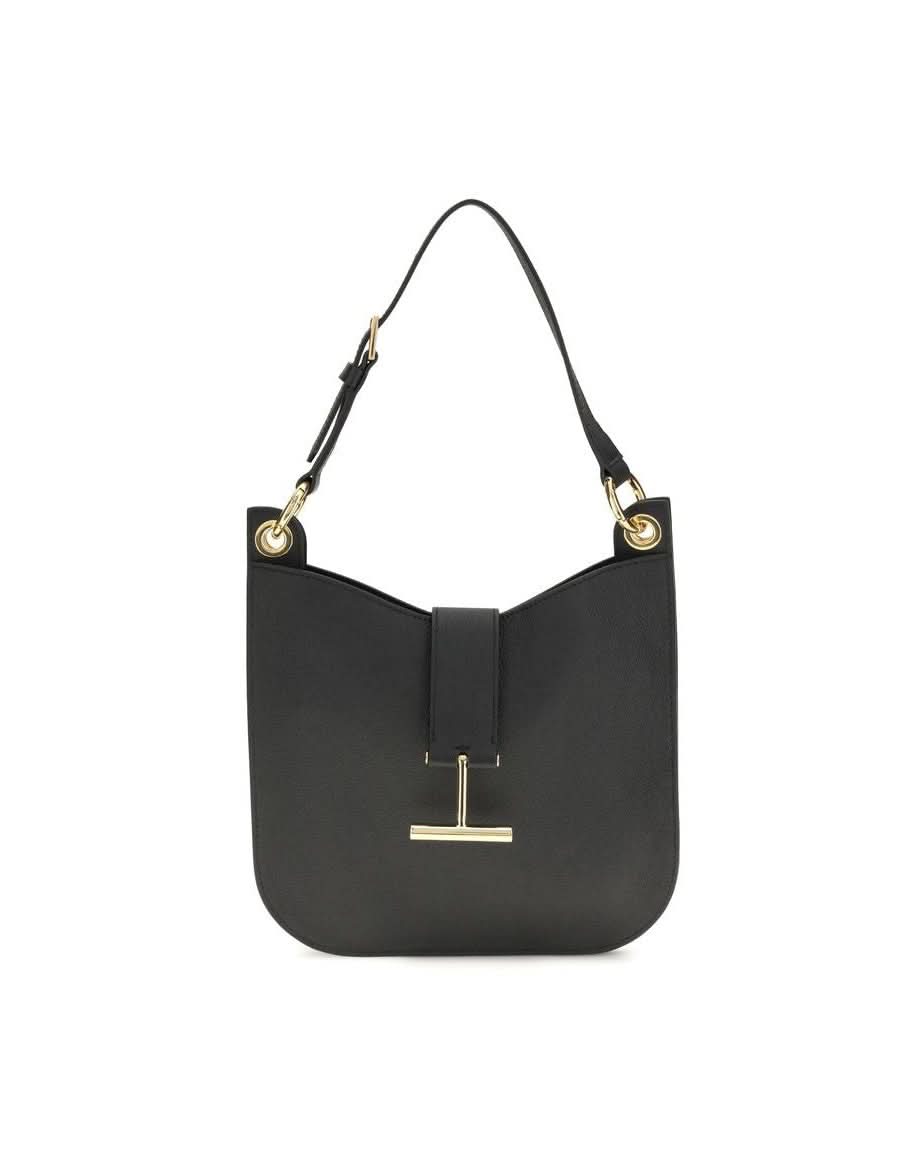 Tom Ford Black Calf Leather Bos Taurus Shoulder Bag Shoulder Bags