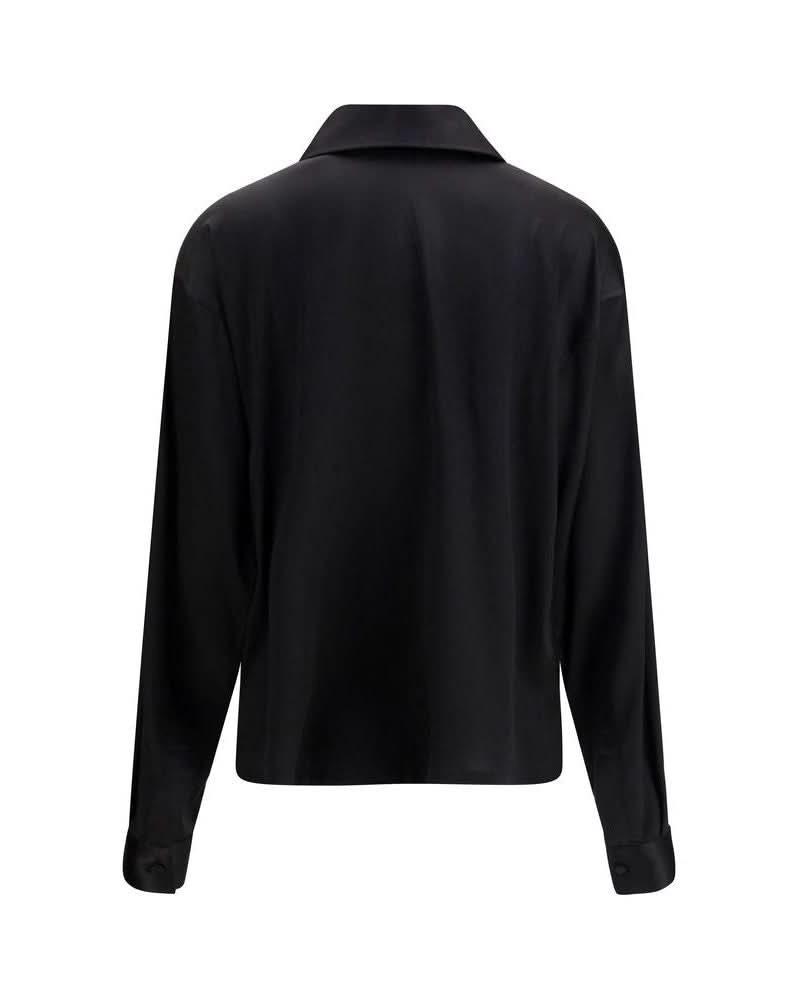 Tom Ford Black Silk Polo Shirt Polos