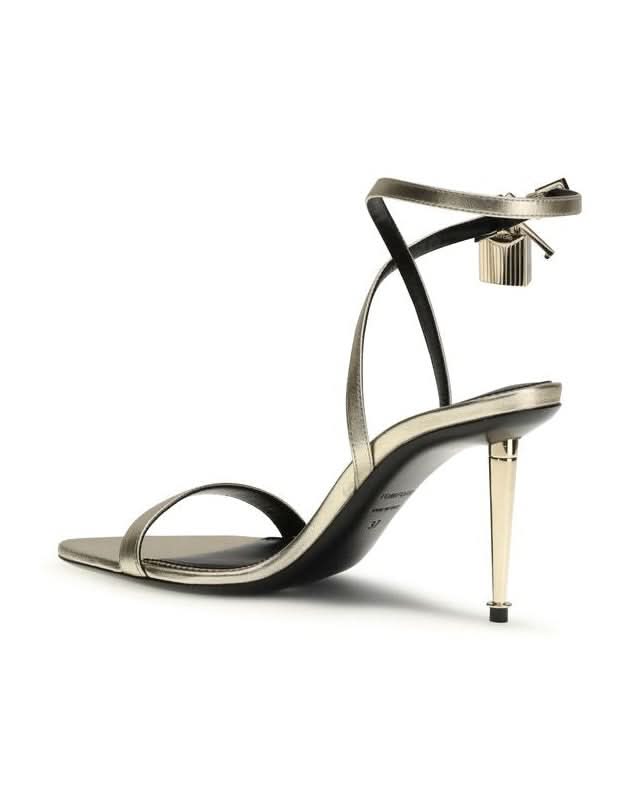 Tom Ford Gold Calf Leather Bos Taurus Stiletto Heel