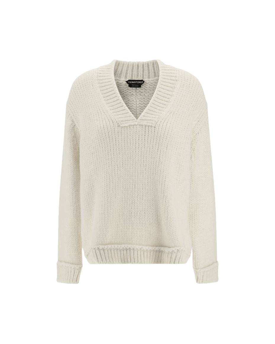 Tom Ford White Leather Alpaca Sweatshirt Glam Steals