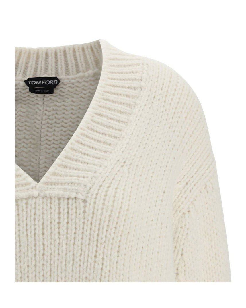 Tom Ford White Leather Alpaca Sweatshirt Glam Steals