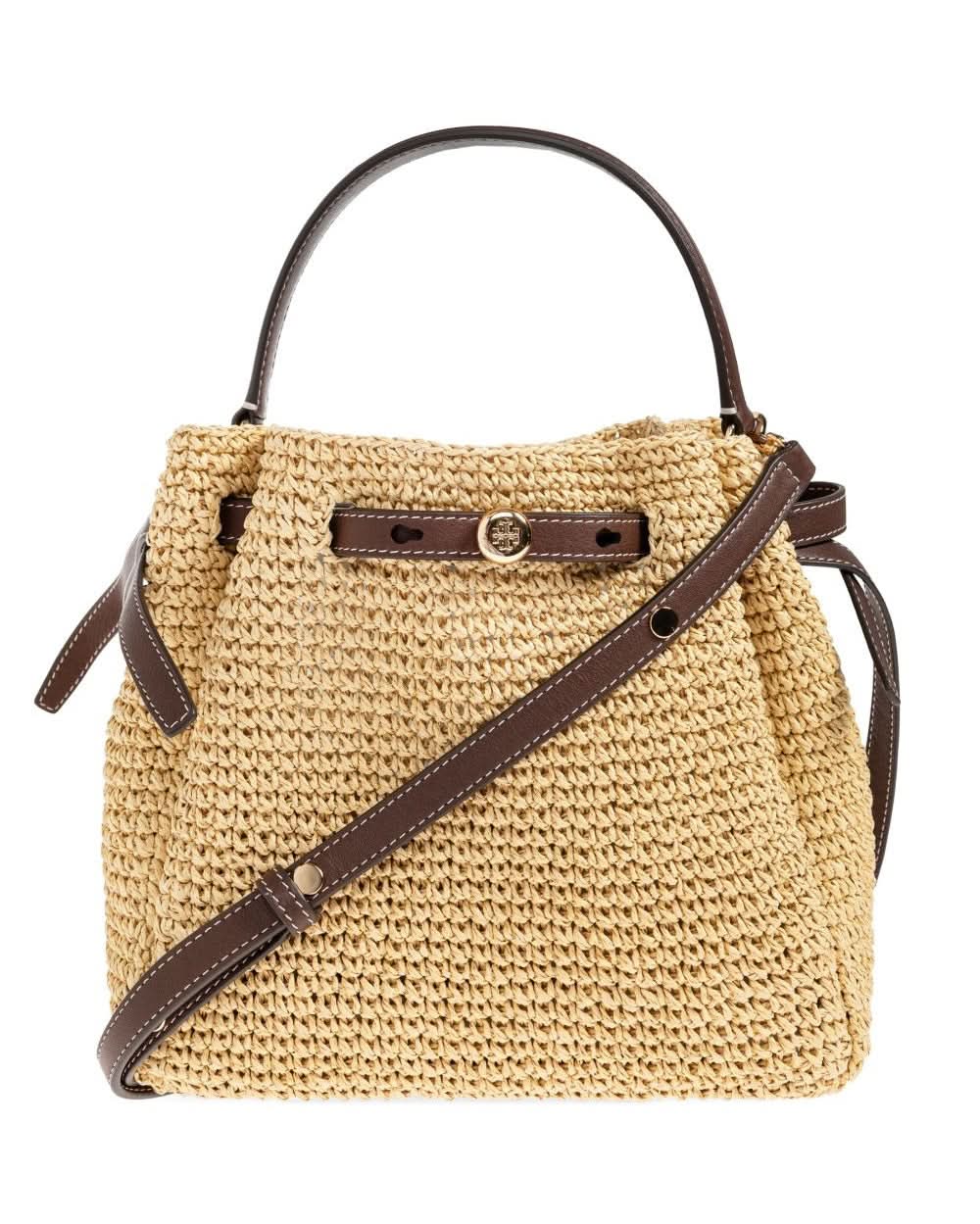 Tory Burch Romy Straw Bucket Bag Glam Steals