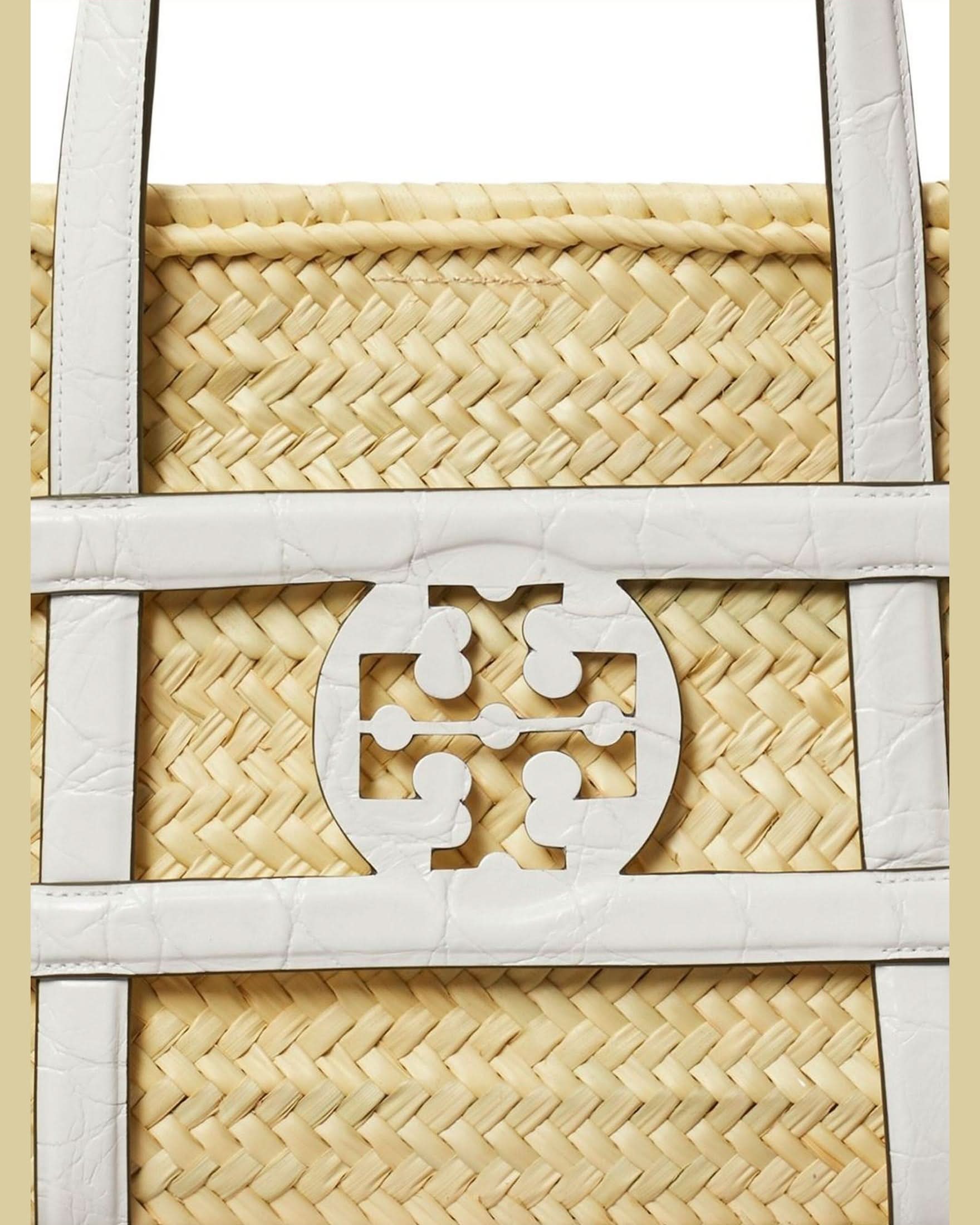 Tory Burch Ella Straw Basket Bag Handbags