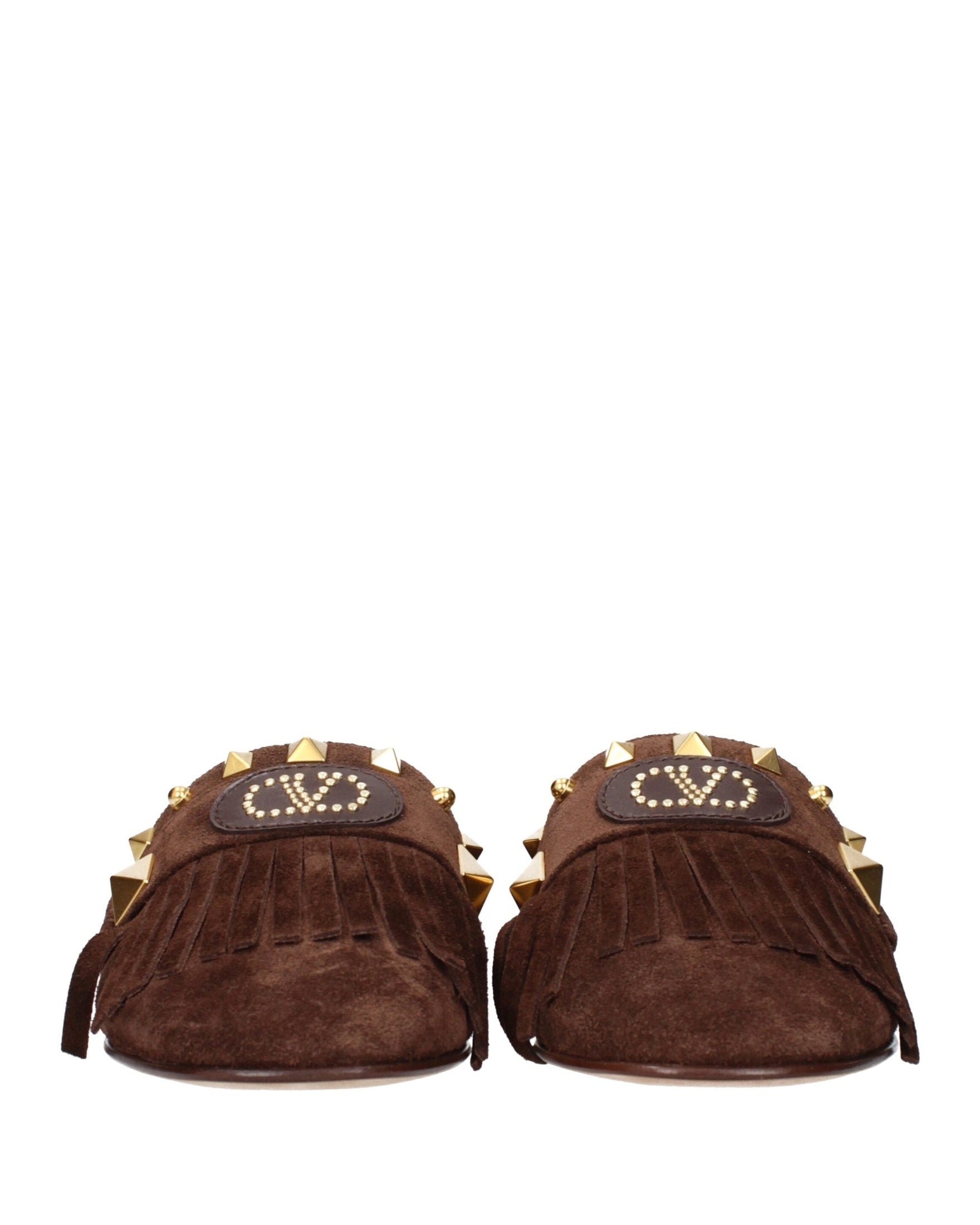 Valentino Brown Leather Garavani Slippers Sandals Glam Steals