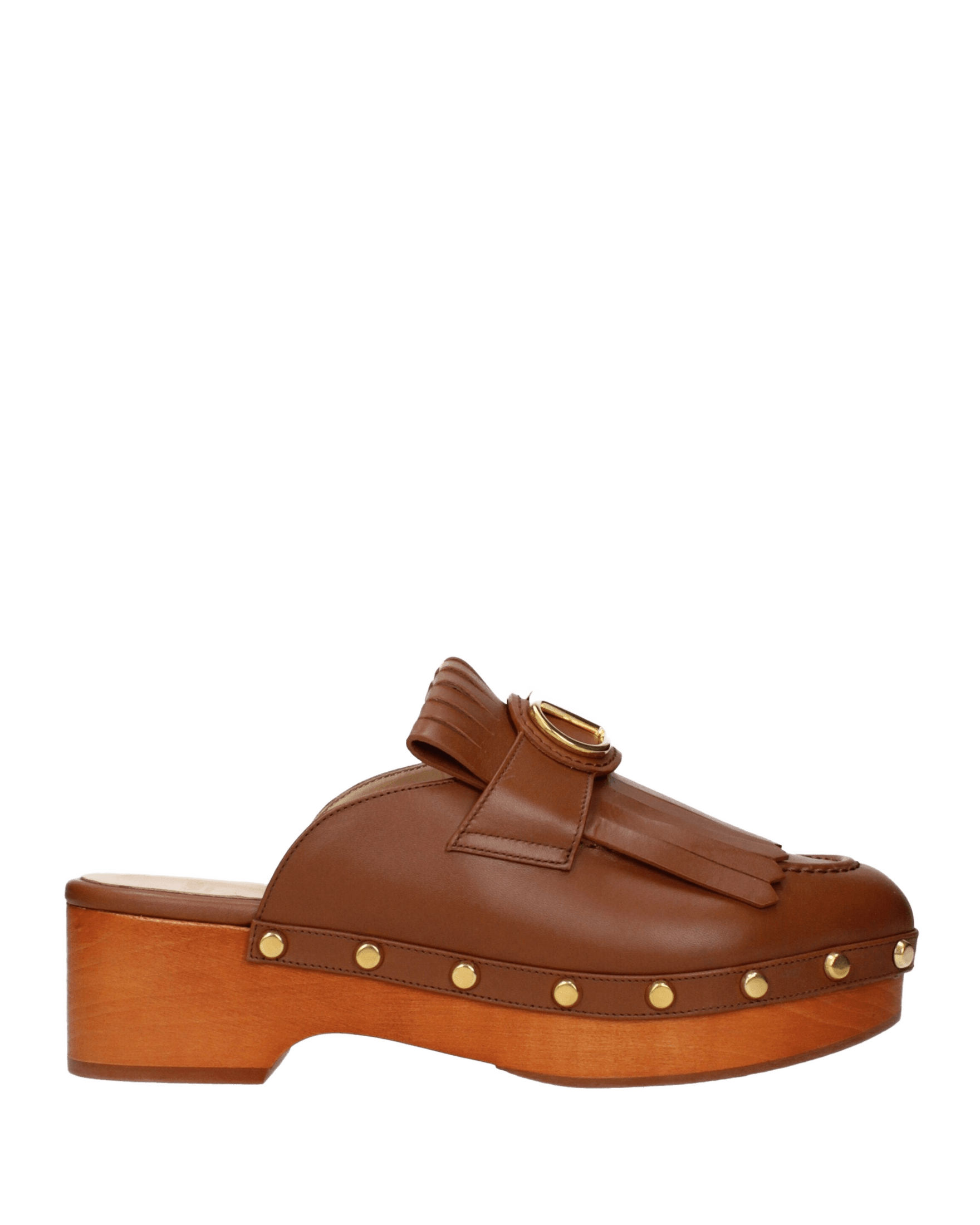 Valentino Garavani Brown Leather Slippers Glam Steals