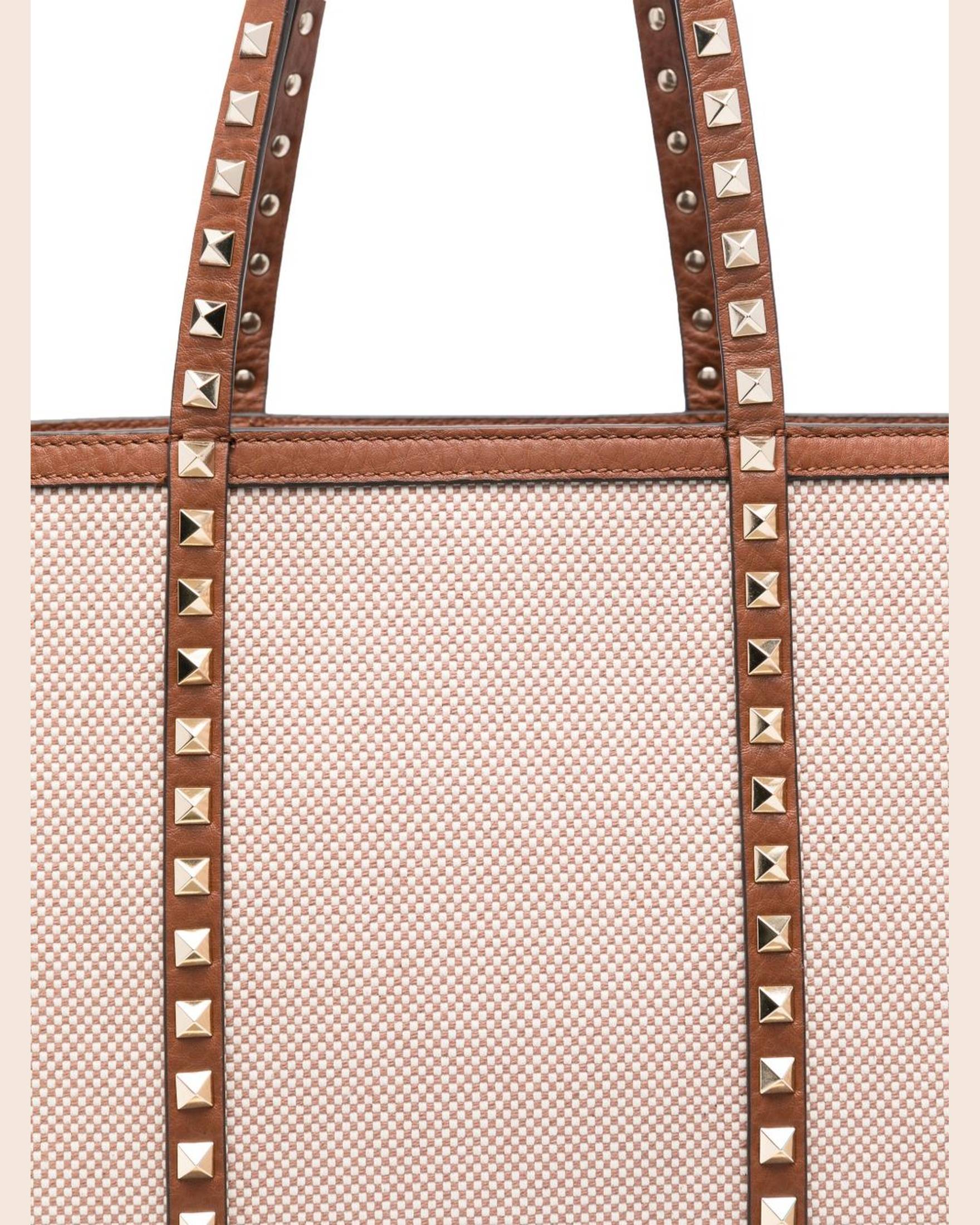 Valentino Canvas Garavani Rockstud Medium Tote Bag Glam Steals