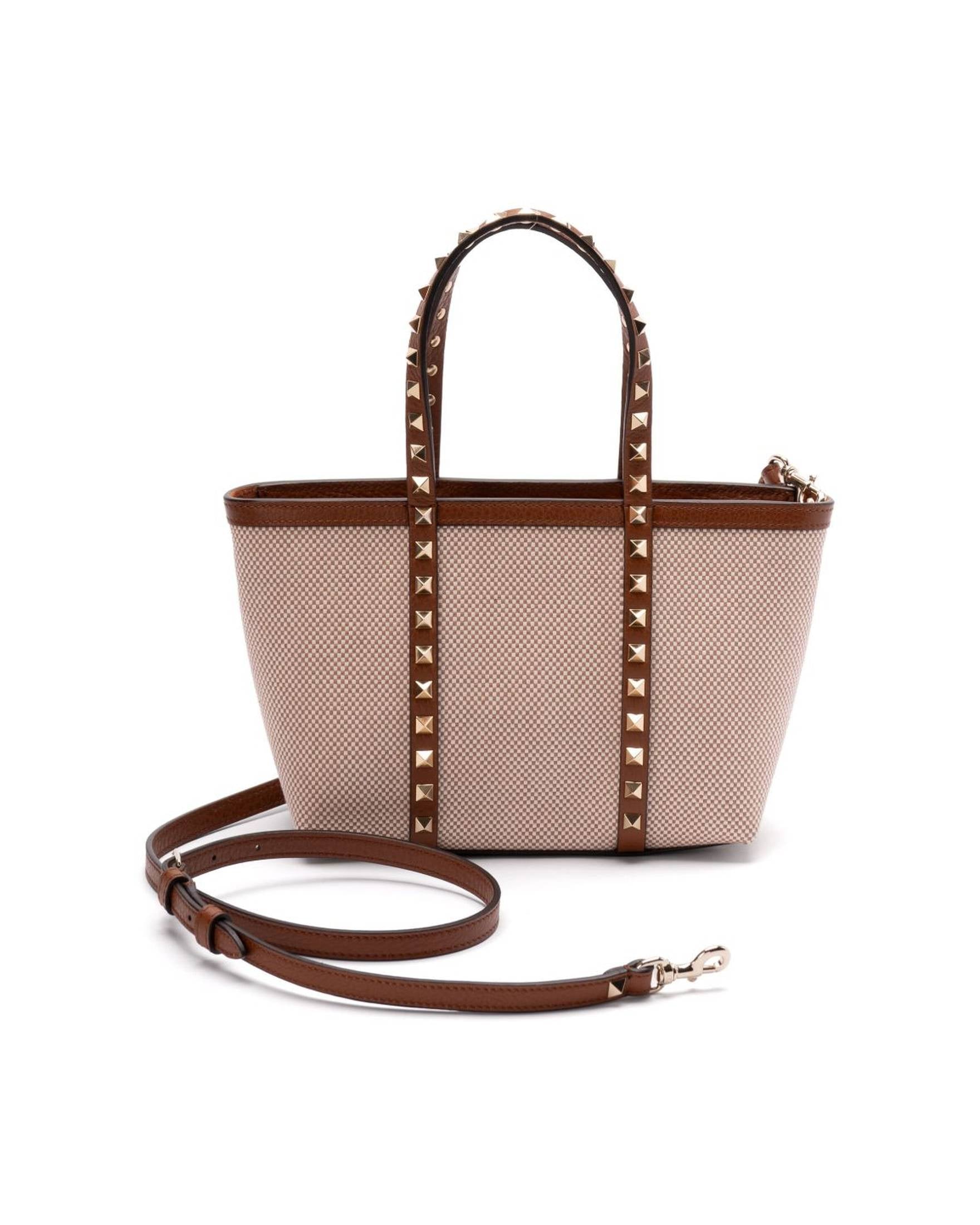 Valentino Canvas Garavani Rockstud Mini Tote Bag Glam Steals