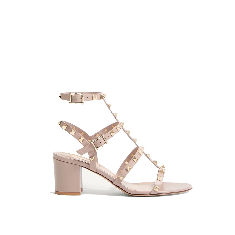 Valentino Garavani Beige Calfskin Strap Sandals