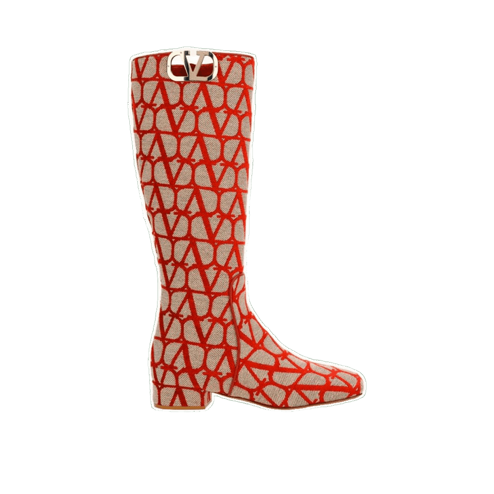 Valentino Garavani Beige Canvas Ankle Boots