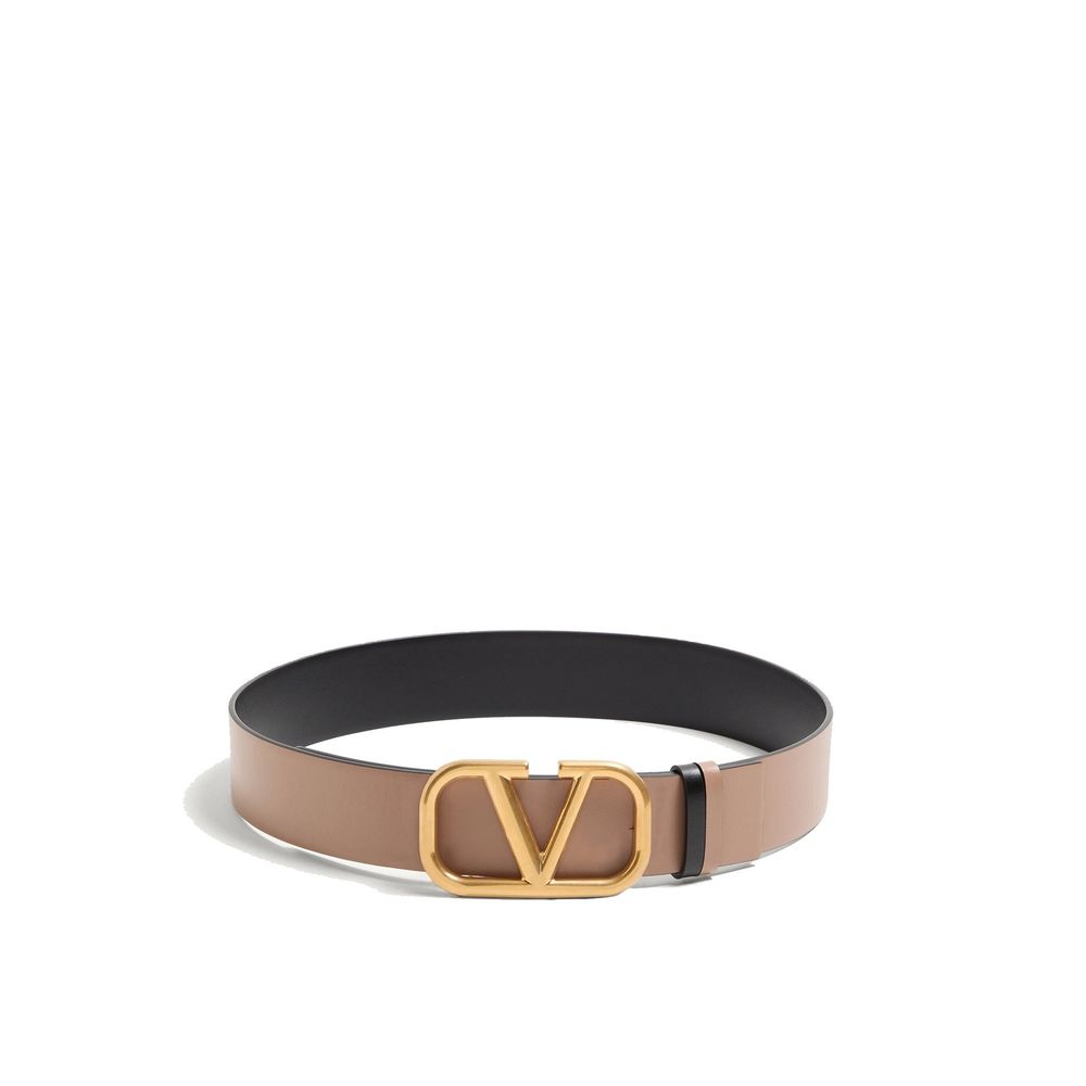Valentino Garavani Beige Leather Regular Belt Glam Steals