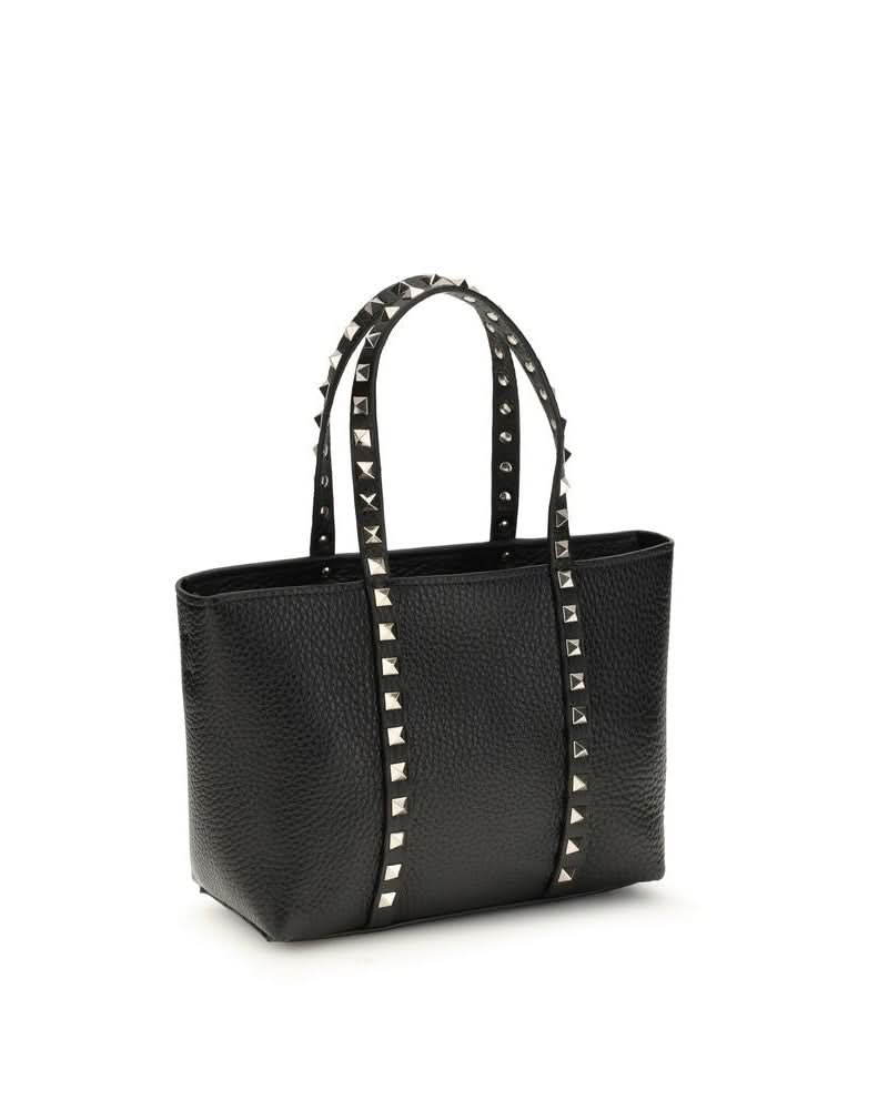 Valentino Garavani Black Calf Leather Bos Taurus Shoulder Bag Shoulder Bags