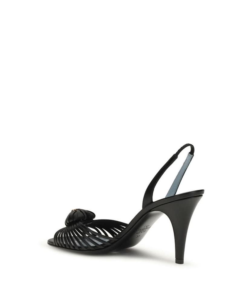 Valentino Garavani Black Calf Leather Bos Taurus Stiletto Heel Heels