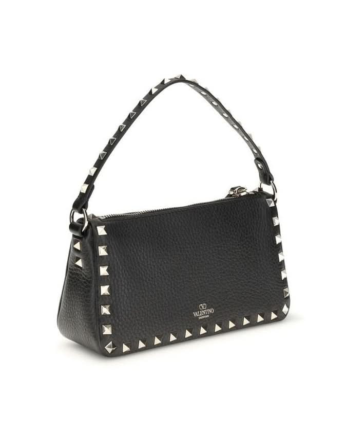 Valentino Garavani Black Calf Leather Bos Taurus Shoulder Bag