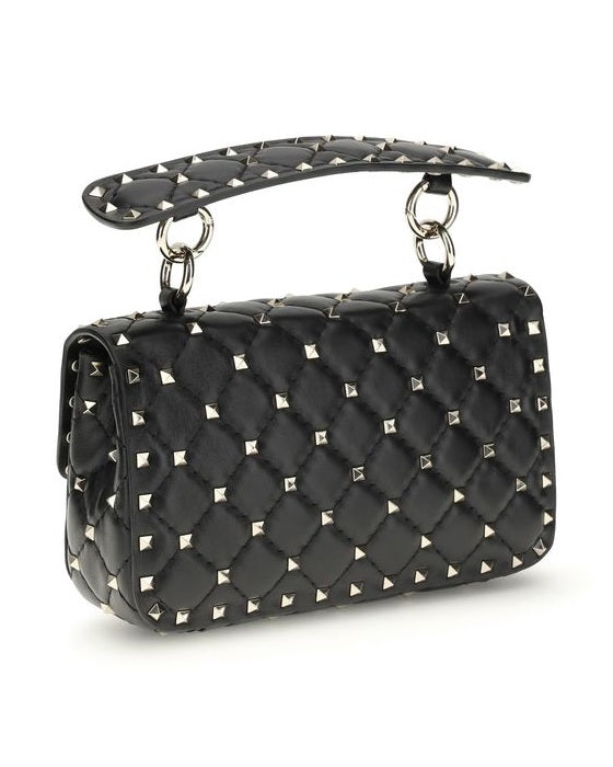 Valentino Garavani Black Calf Leather Bos Taurus Shoulder Bag Glam Steals