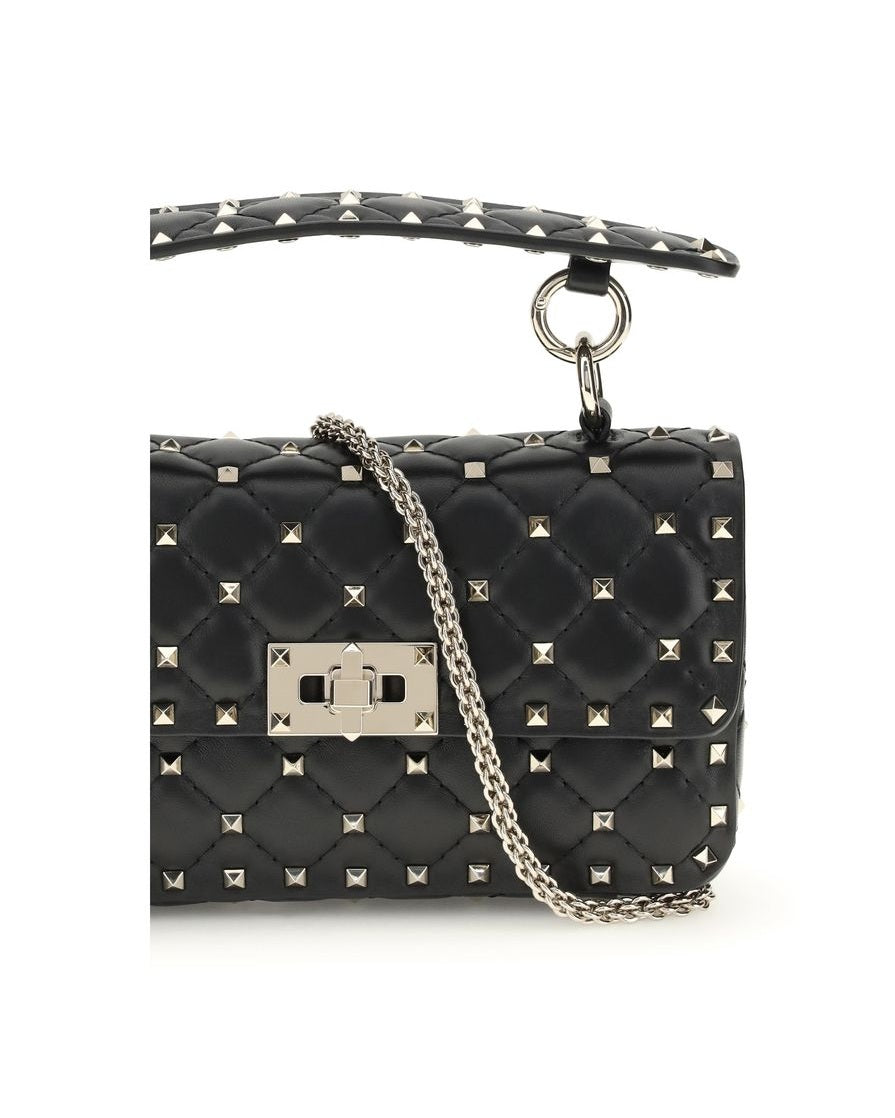 Valentino Garavani Black Calf Leather Bos Taurus Shoulder Bag Glam Steals