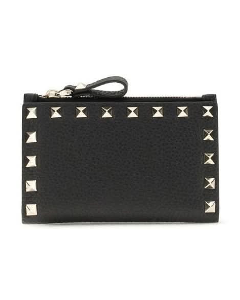 Valentino Garavani Black Calf Leather Bos Taurus Wallet Wallets