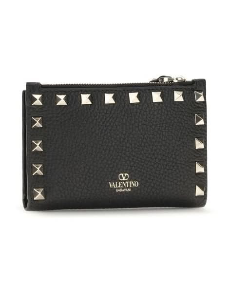 Valentino Garavani Black Calf Leather Bos Taurus Wallet Wallets