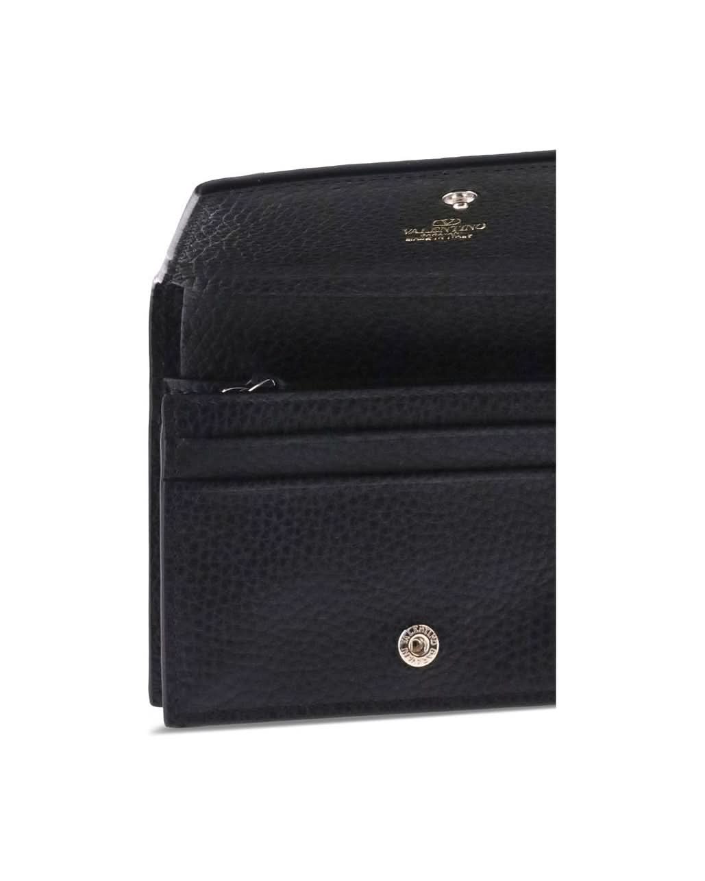 Valentino Garavani Black Calf Leather Bos Taurus Wallet