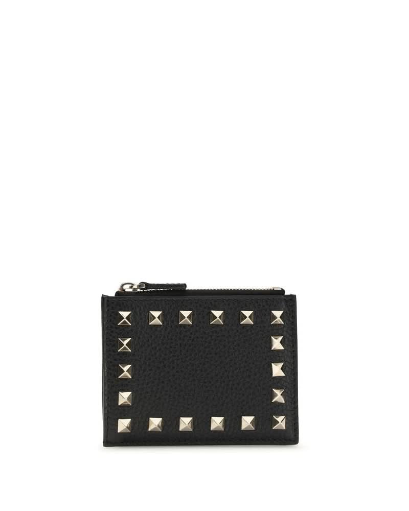 Valentino Garavani Black Calf Leather Bos Taurus Wallet