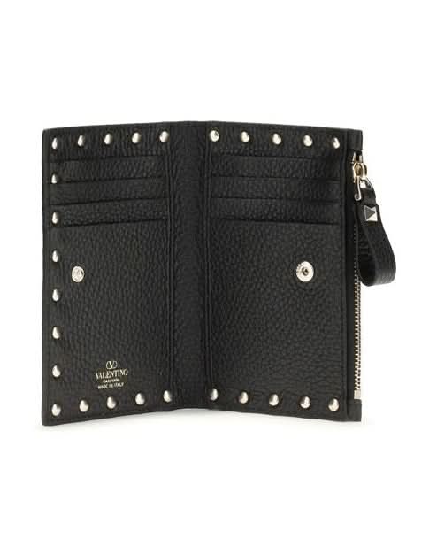 Valentino Garavani Black Calf Leather Bos Taurus Wallet Wallets