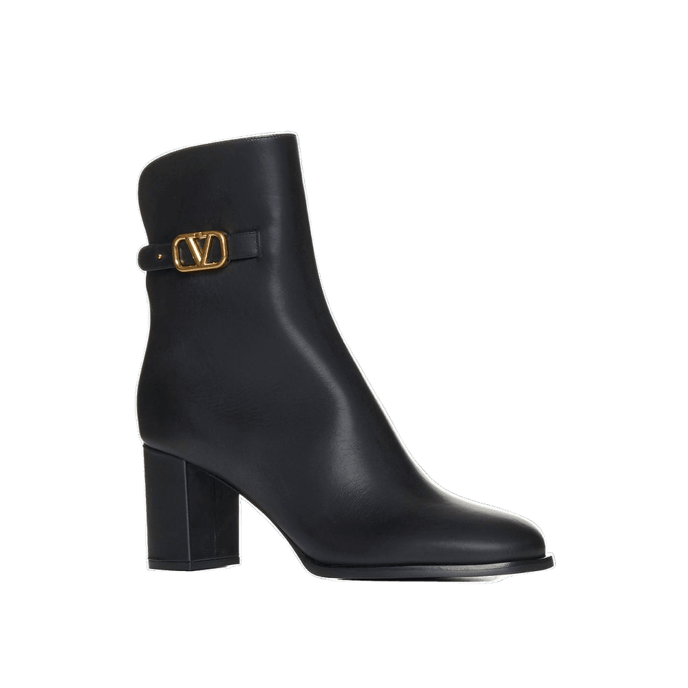 Valentino Garavani Black Calfskin Ankle Boots Glam Steals