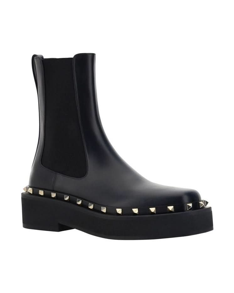 Valentino Garavani Black Calfskin Chelsea Boots