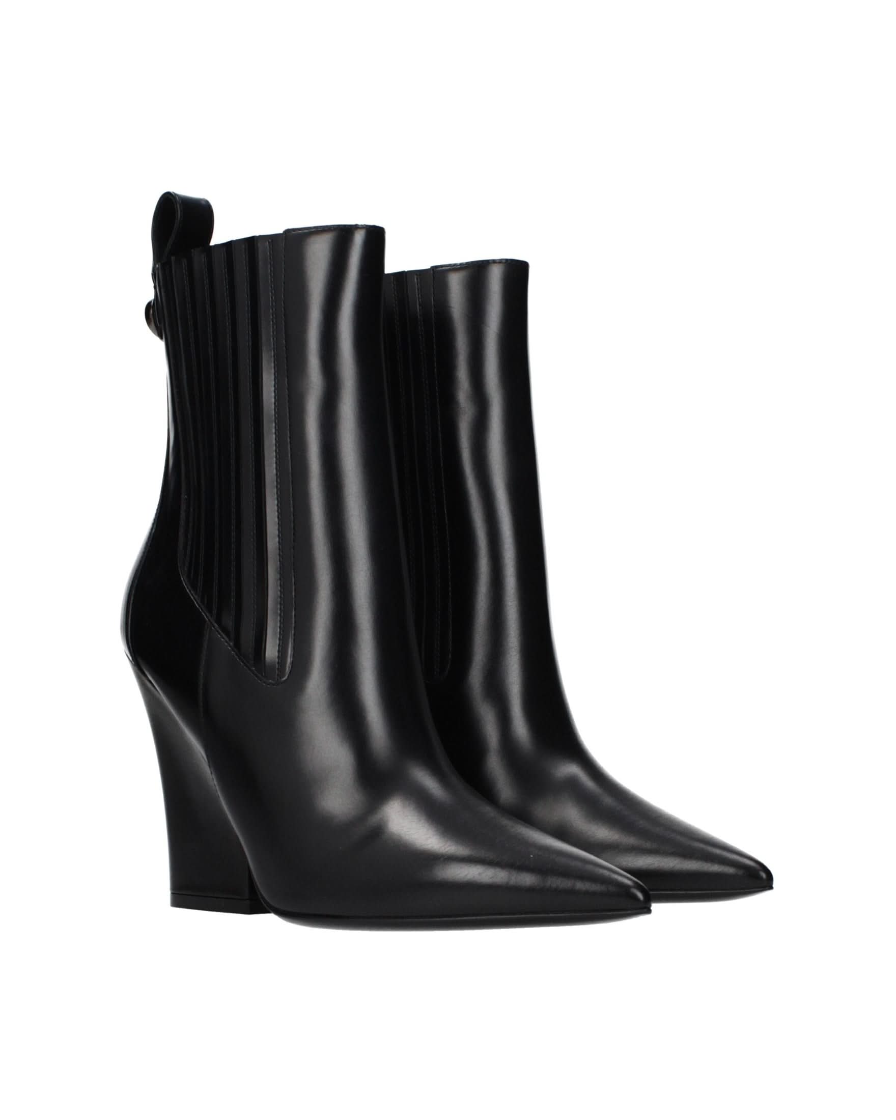 Valentino Garavani Black Leather Ankle Boots Boots