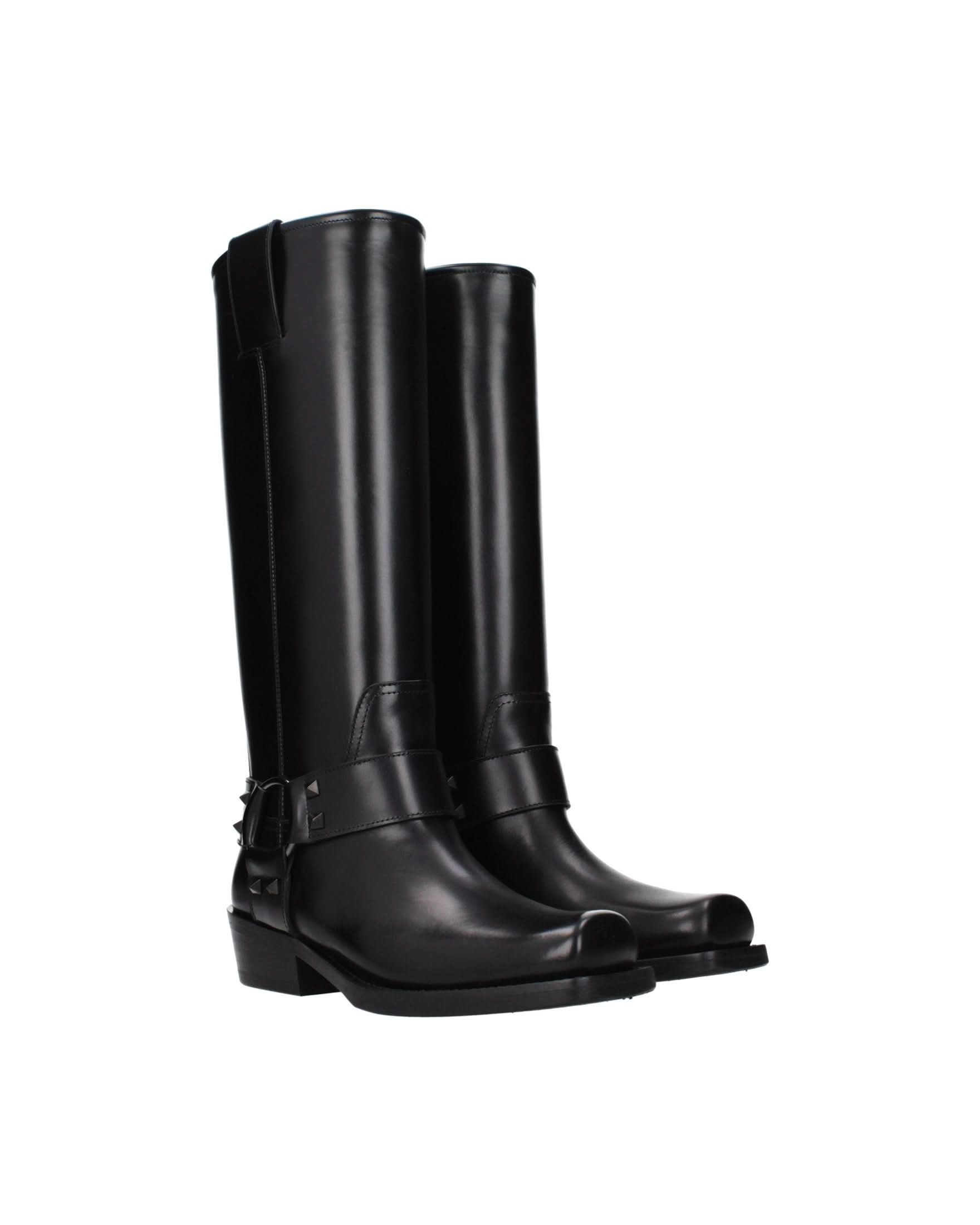Valentino Garavani Black Leather Boots Boots